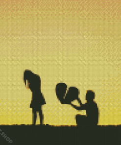 Sad Couple Silhouette Diamond Paintings