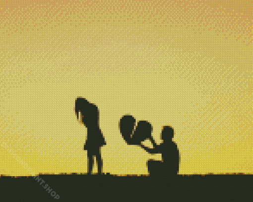 Sad Couple Silhouette Diamond Paintings