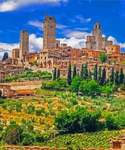 San Gimignano Buildings Italy Diamond Paintings