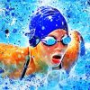 Abstract Swimmer Diamond Paintings