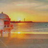 Cadiz Pier At Sunset Diamond Paintings