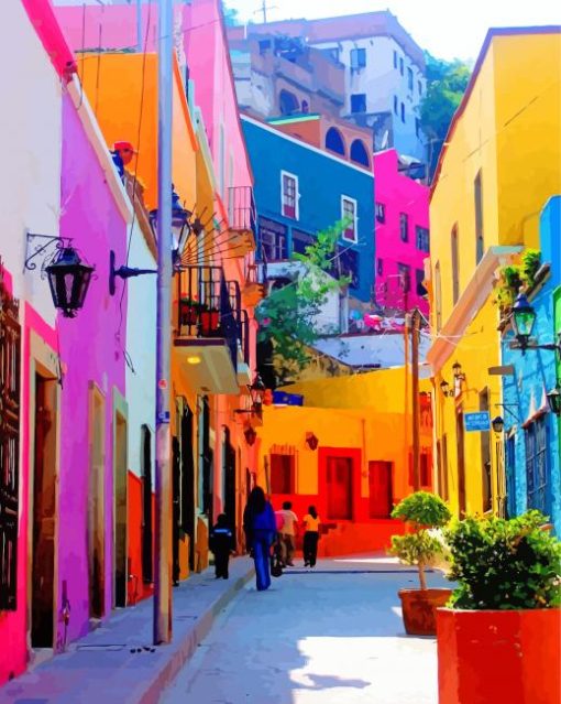 Colorful Streets In Guanajuato Mexico Diamond Paintings