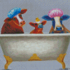 Cute Cows In Bathtub Diamond Paintings