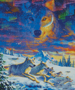 Moonlight Wolf Pack Diamond Paintings