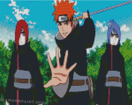 Nagato And Konan And Yahiko Characters Diamond Paintings