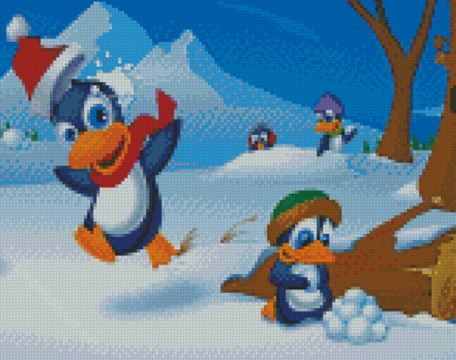 Penguin Christmas Diamond Painting