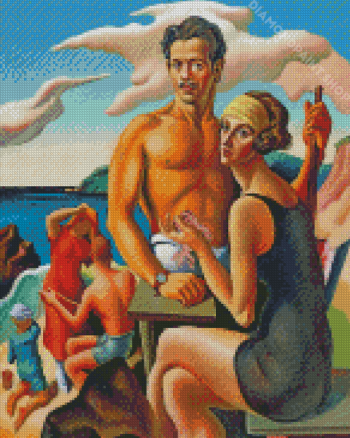 Self Portrait With Rita Thomas Hart Benton Diamond Paintings