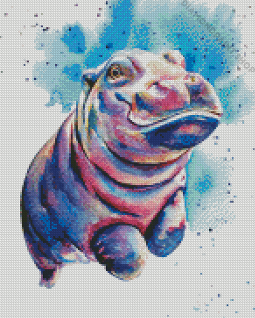 Baby Hippo Art Diamond Paintings