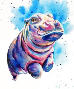 Baby Hippo Art Diamond Paintings