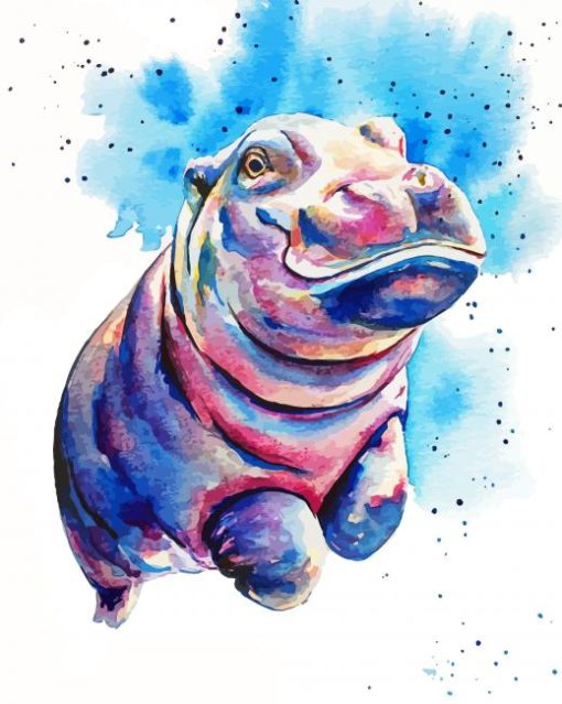 Baby Hippo Art Diamond Paintings