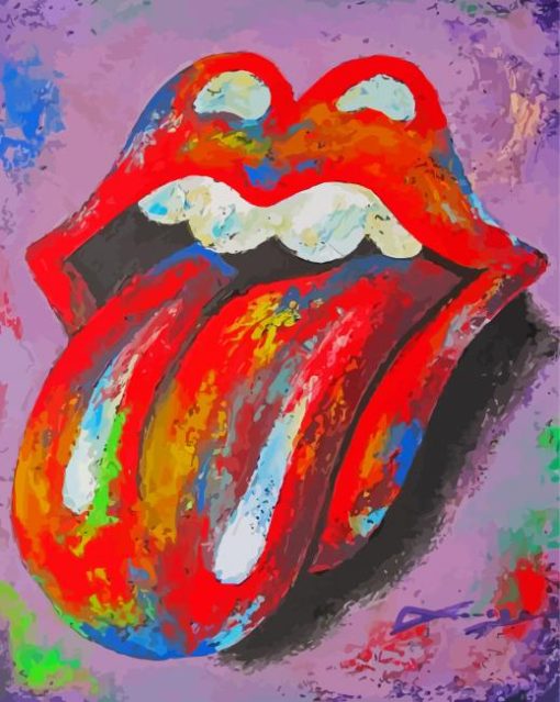 Colorful Rolling Stones Logo Diamond Paintings