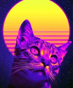 Cute Retro Cat Diamond Paintings