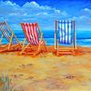 Deck Chairs On The Beach Art Diamond Paintings