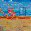 Deck Chairs On The Beach Art Diamond Paintings