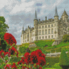 Dunrobin Castle And Flowers Diamond Paintings