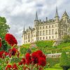 Dunrobin Castle And Flowers Diamond Paintings