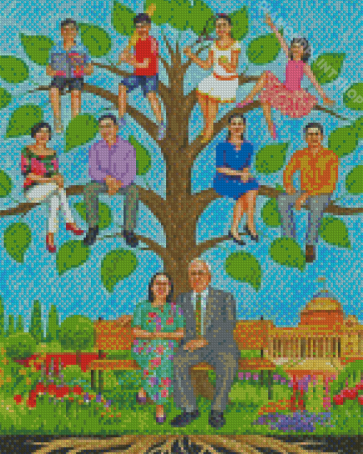 Family Tree Illustration Diamond Paintings