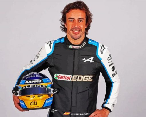 Fernando Alonso Motorsports Racing Driver Diamond Paintings