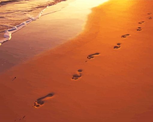 Footprints In Sand Diamond Paintings