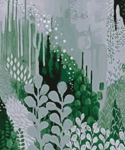 Green Abstract Plants Diamond Paintings