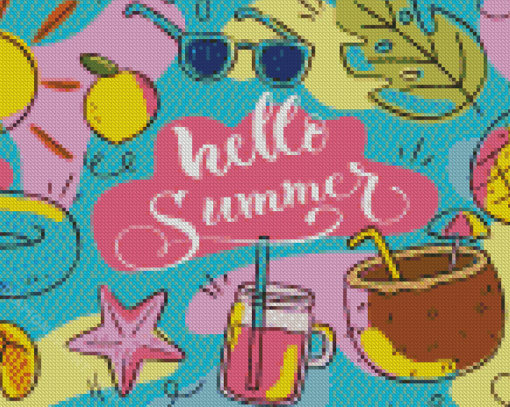 Hello Summer Poster Diamond Paintings