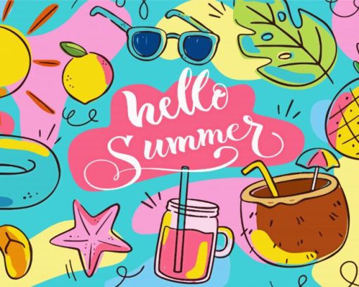 Hello Summer Poster Diamond Paintings