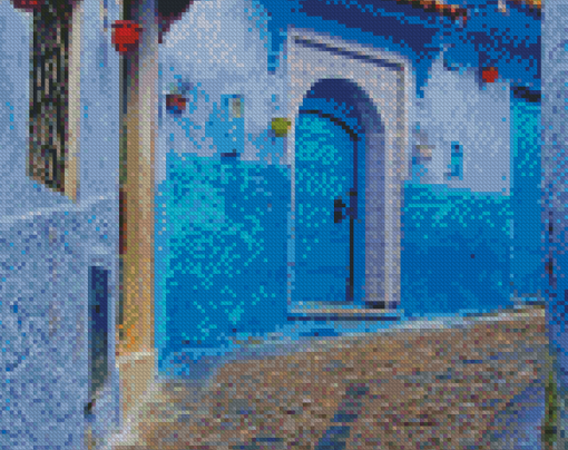 House With Blue Door Morocco Diamond Paintings