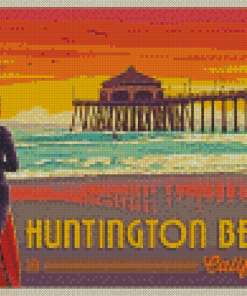 Huntington Beach California Poster Diamond Paintings