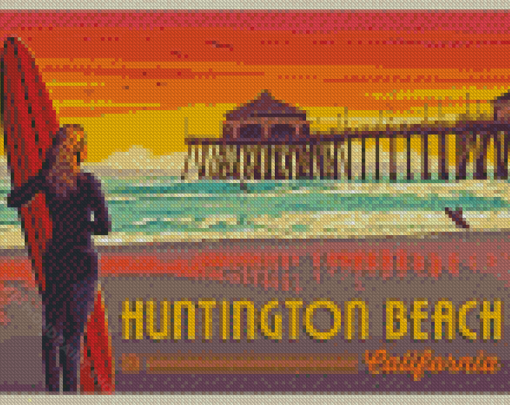 Huntington Beach California Poster Diamond Paintings