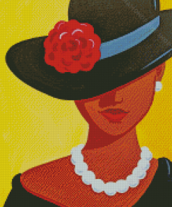 Lady In Hat Diamond Paintings