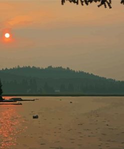 Loon Lake Sunset Diamond Paintings