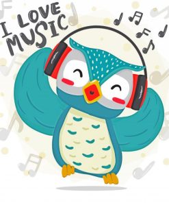 Music And Owl Diamond Paintings