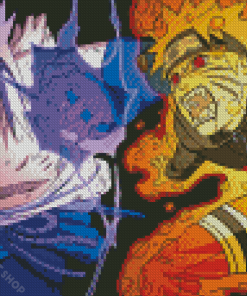 Naruto Vs Sasuke Fight Diamond Painting