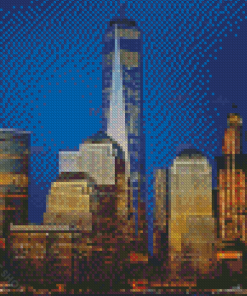 One World Trade Center At Night Diamond Paintings