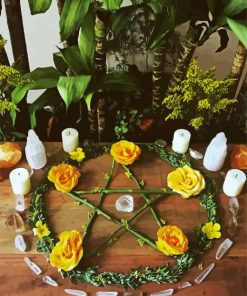 Pentacle On Wiccan Altar Diamond Paintings