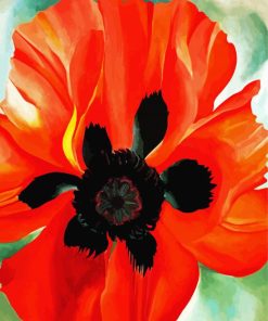 Red Poppy Okeeffe Diamond Paintings