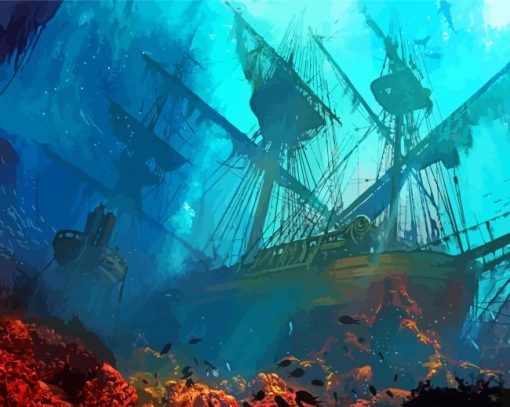 Ship On Bottom Diamond Paintings