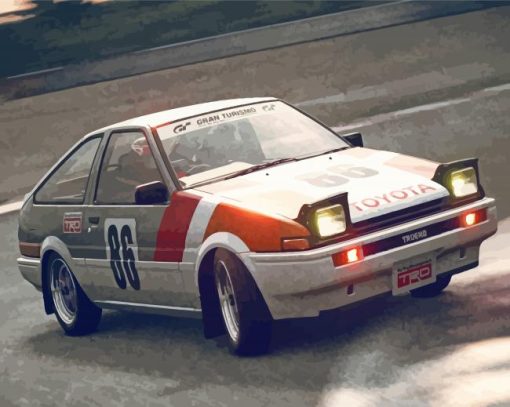 Toyota AE86 Race Car Diamond Piantings