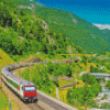 Train In Alps Switzeland Diamond Paintings