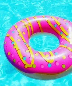 Aesthetic Pink Donut In Pool Diamond Paintings