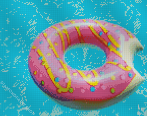 Aesthetic Pink Donut In Pool Diamond Paintings