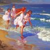 Anime Children On Beach Diamond Paintings