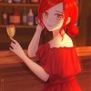 Anime Girl In Red Dress Diamond Paintings