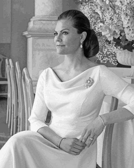 Black And White Crown Princess Victoria Diamond Piantings