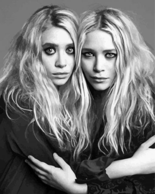 Black And White Mary Kate And Ashley Diamond Paintings