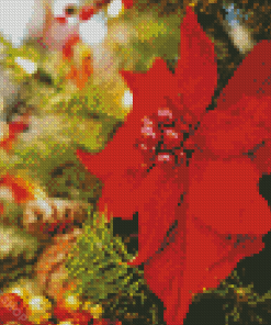 Christmas Poinsettia Diamond Paintings