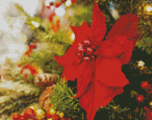 Christmas Poinsettia Diamond Paintings