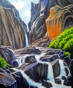 Cool Rocky Mountain Waterfall Diamond Paintings