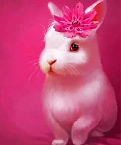 Cute Pink Rabbit Diamond Paintings