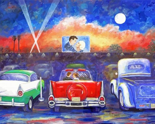 Drive In Movie Theater Diamond Paintings